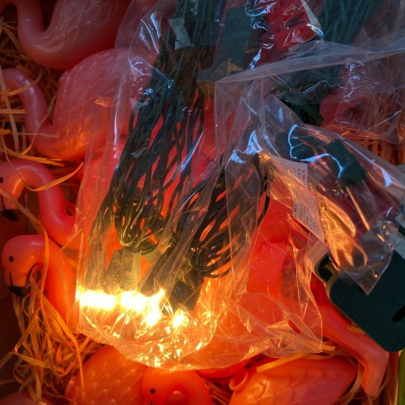 1991 Sue Scott Vintage Flock O Flamingos String Lights TWO SETS - Picture 5 of 9